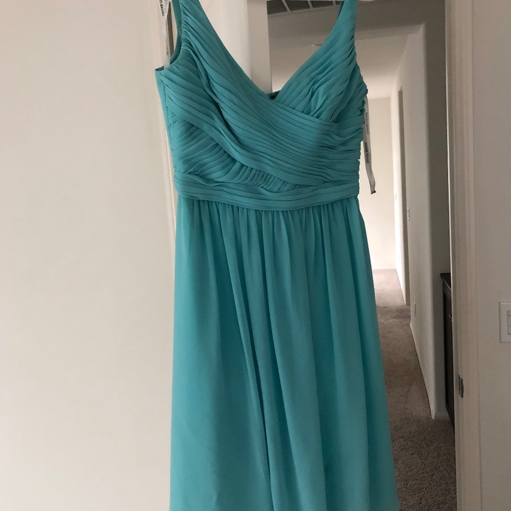 David’s Bridal Pool Blue Size 4 bridesmaid dress